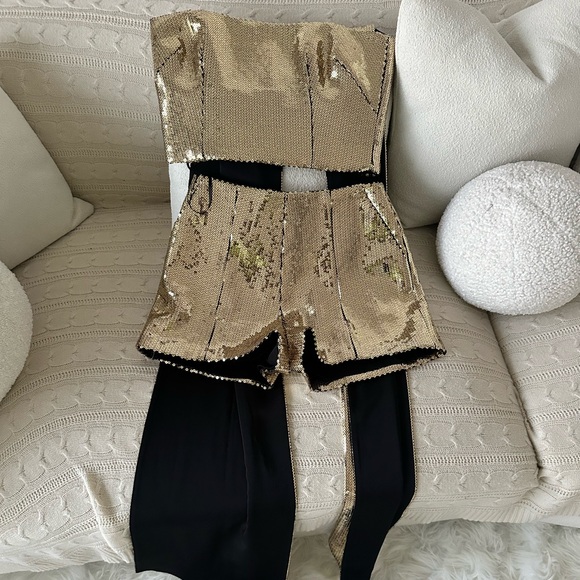 Alex Perry Henderson Sequined Crepe Shorts Sets Size Small - Picture 6 of 15